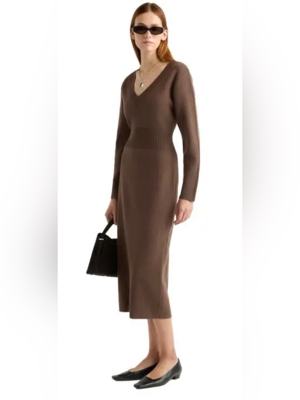 BEIGE MODERN CITIZEN V-Neck Sweater Dress, Off-Shoulder Optional, sz XS ($168)